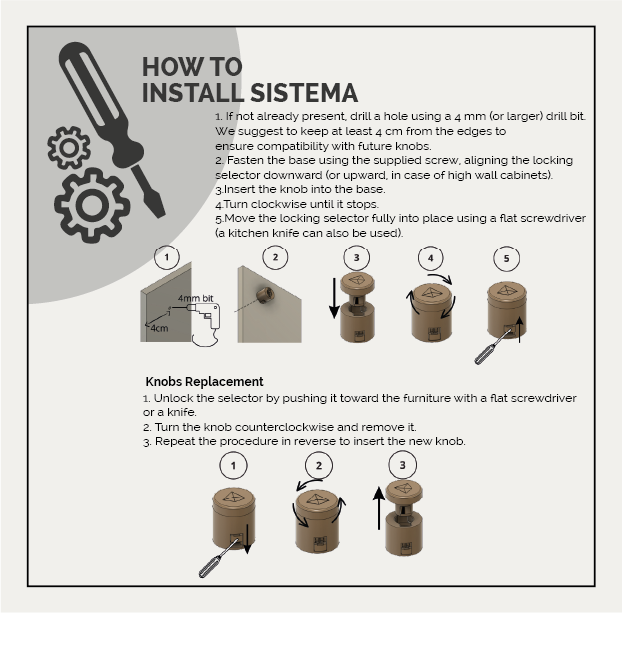 sistema | axis knob & hook