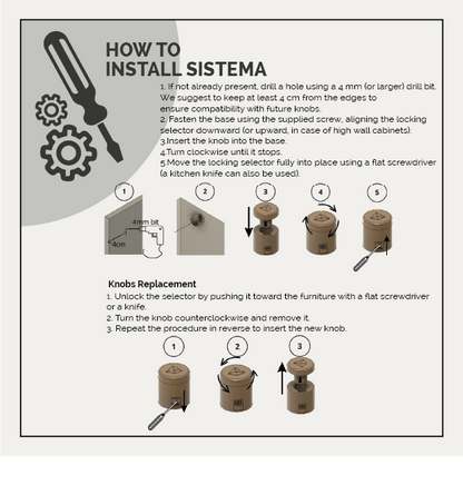 sistema | axis knob & hook