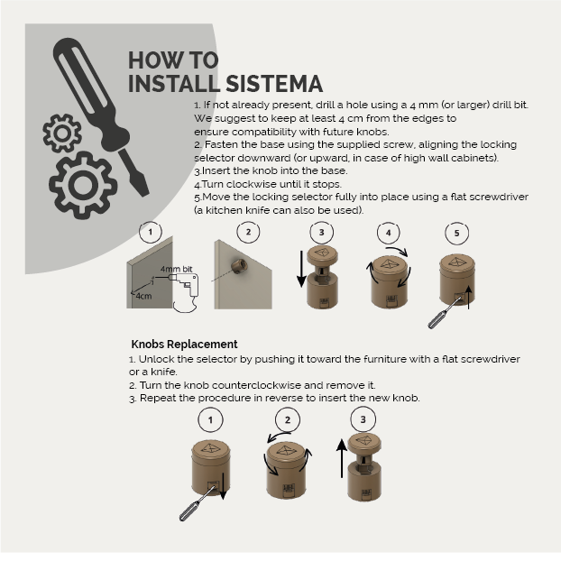 sistema | spaceship earth knob & hook