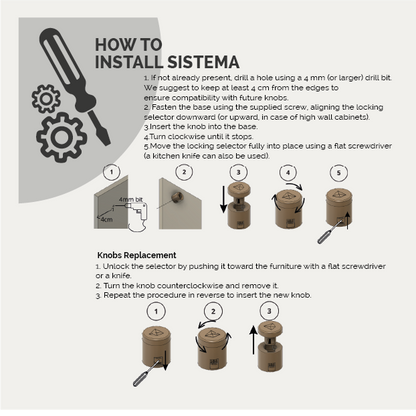 sistema | spaceship earth knob & hook